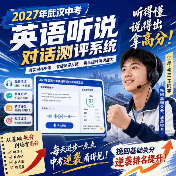 武汉中考听说机考专项练习题集江岸&middot;初三王同学（挽回基础失分，逆袭排名）